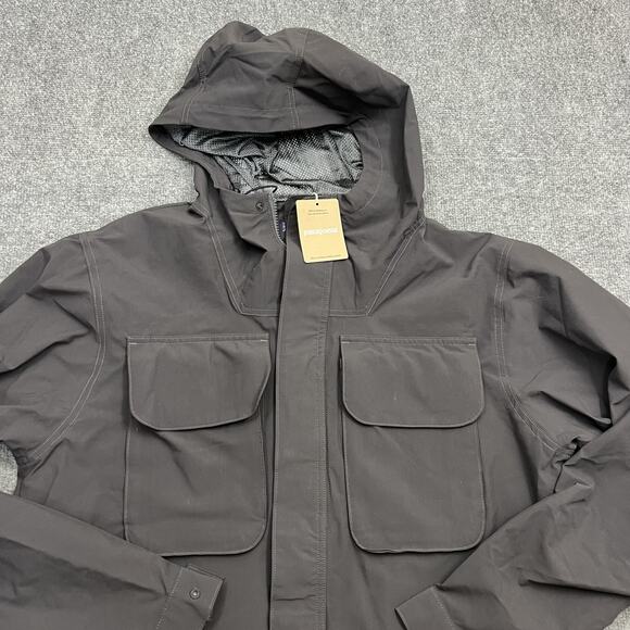 Patagonia Jacket Mens Large Black Utility AKT Hooded Water Resistant Outdoor - Picture 3 of 11